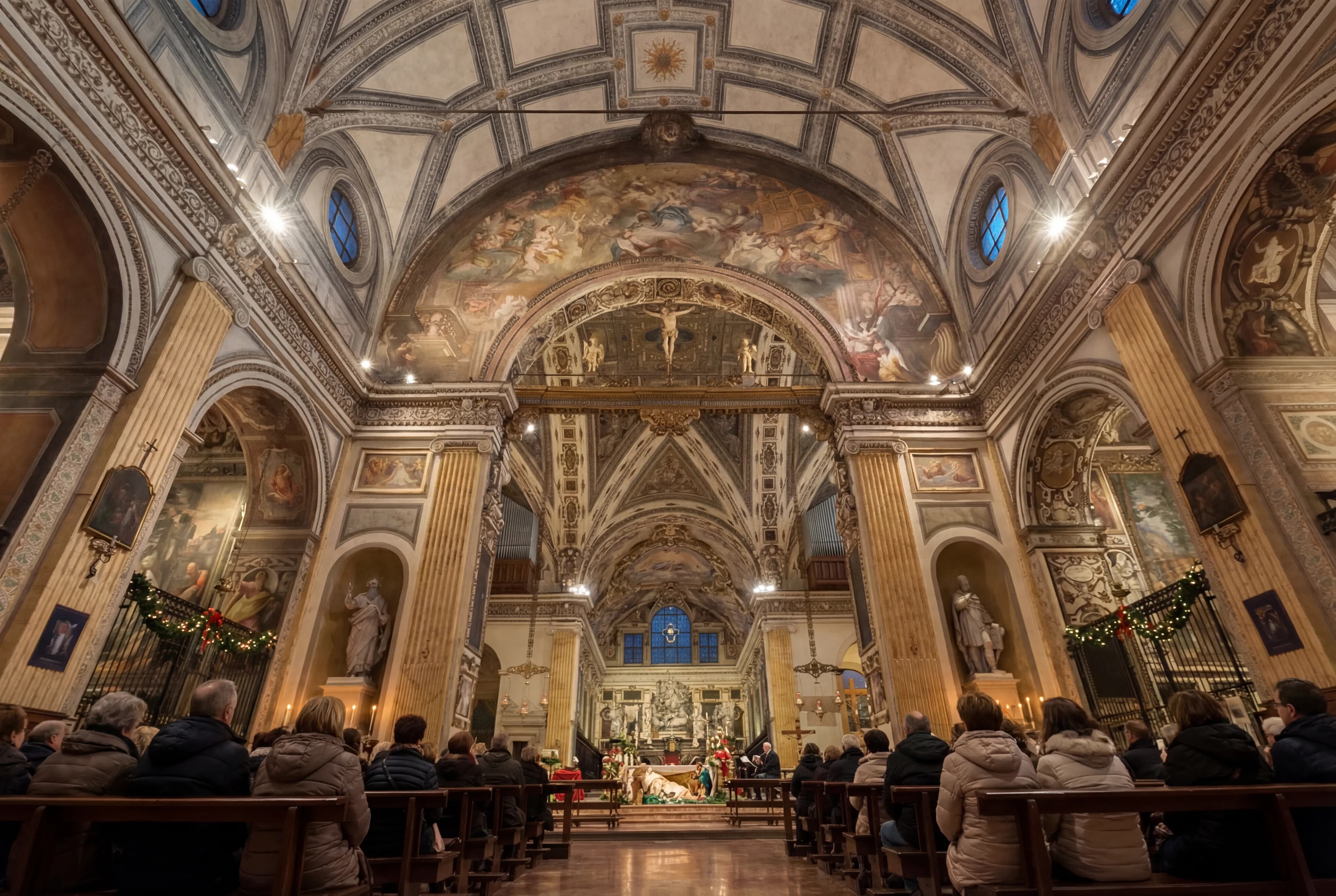 Wide shot of audience